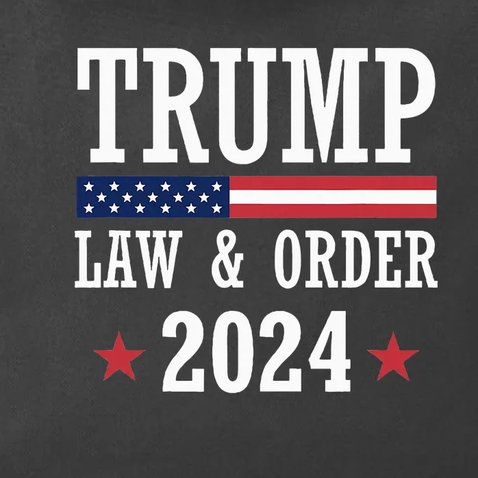 Law & Order Cops For Trump 2024 Police Thin Blue Line Zip Tote Bag