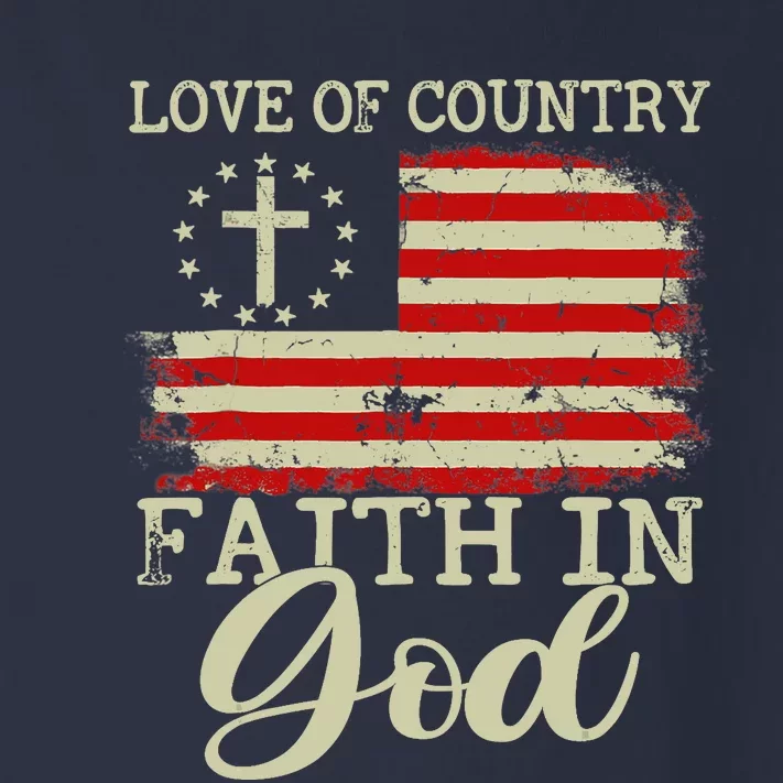 Love Of Country Faith In God Patriotic 4th Of July Christian Toddler Long Sleeve Shirt