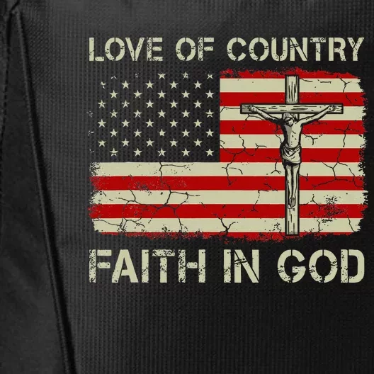 Love Of Country Faith In God Christian Patriotic City Backpack