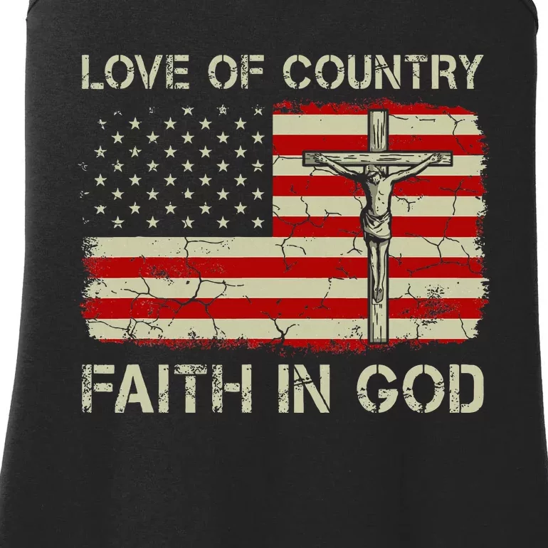 Love Of Country Faith In God Christian Patriotic Ladies Essential Tank