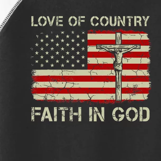 Love Of Country Faith In God Christian Patriotic Toddler Fine Jersey T-Shirt