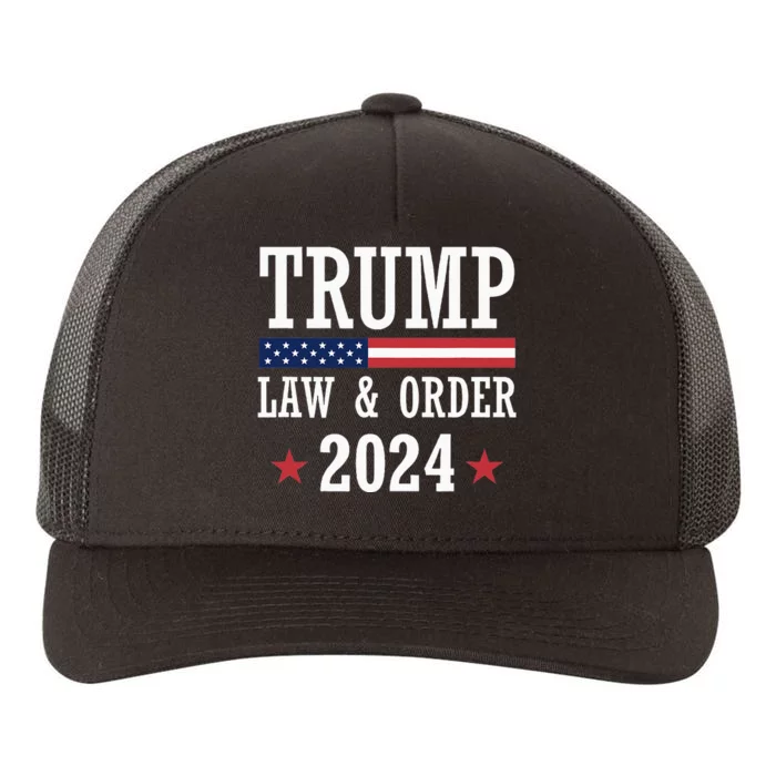 Law & Order Cops For Trump 2024 Police Thin Blue Line Yupoong Adult 5-Panel Trucker Hat