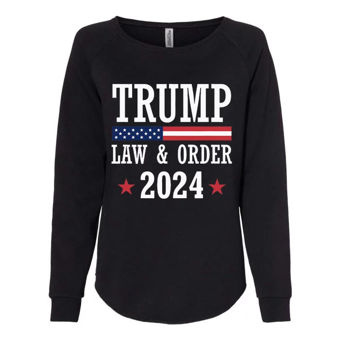 Law & Order Cops For Trump 2024 Police Thin Blue Line Womens California Wash Sweatshirt