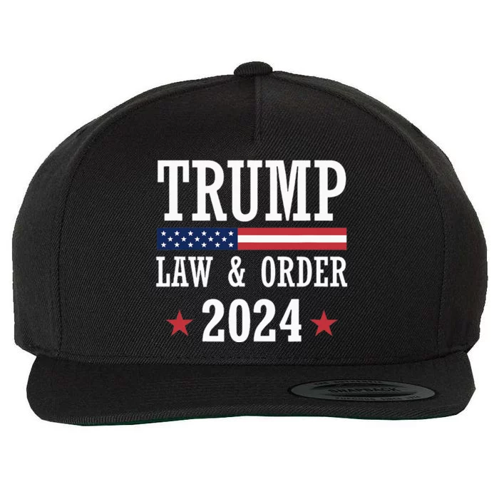 Law & Order Cops For Trump 2024 Police Thin Blue Line Wool Snapback Cap