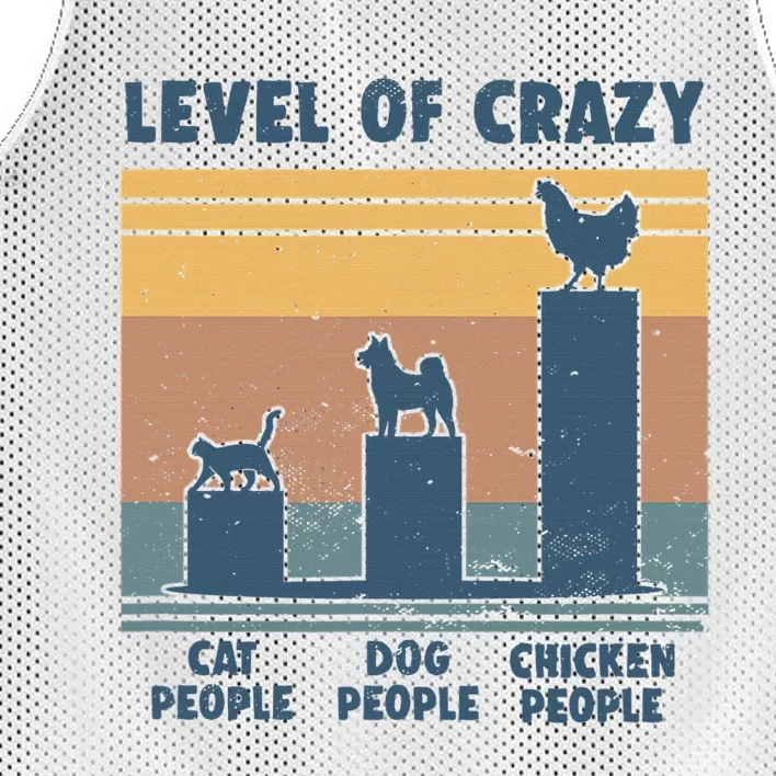 Level Of Crazy Chicken Lover Funny Mesh Reversible Basketball Jersey Tank