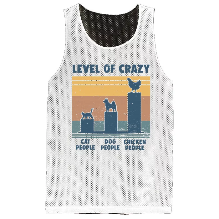 Level Of Crazy Chicken Lover Funny Mesh Reversible Basketball Jersey Tank