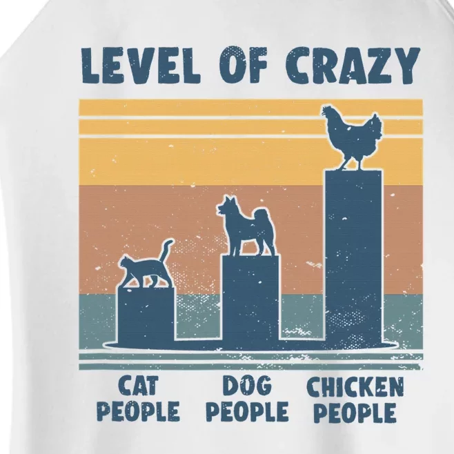 Level Of Crazy Chicken Lover Funny Women’s Perfect Tri Rocker Tank