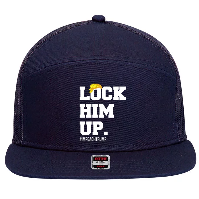 Lock Him Up Resist Trump #impeachtrump 7 Panel Mesh Trucker Snapback Hat