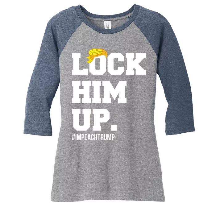 Lock Him Up Resist Trump #impeachtrump Women's Tri-Blend 3/4-Sleeve Raglan Shirt