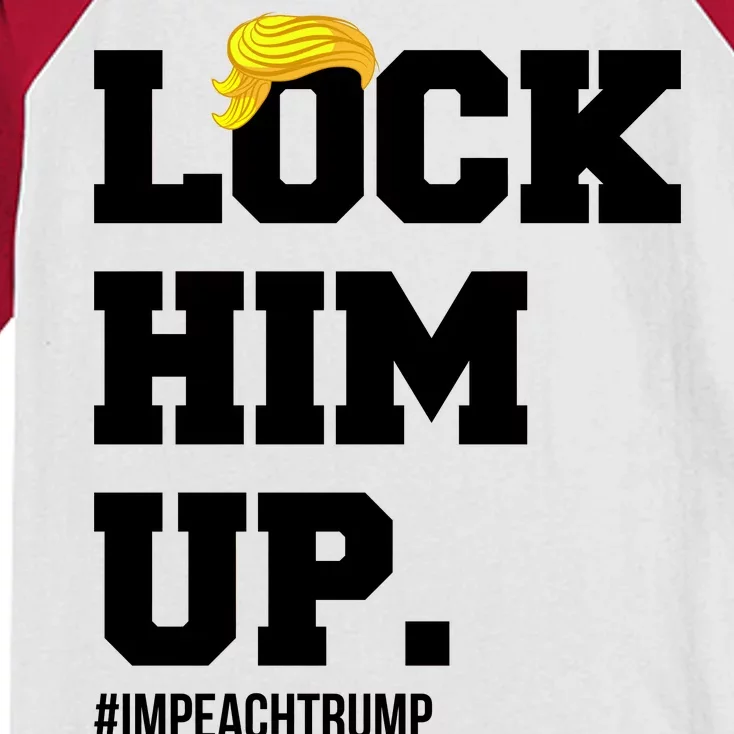 Lock Him Up Resist Trump #impeachtrump Kids Colorblock Raglan Jersey