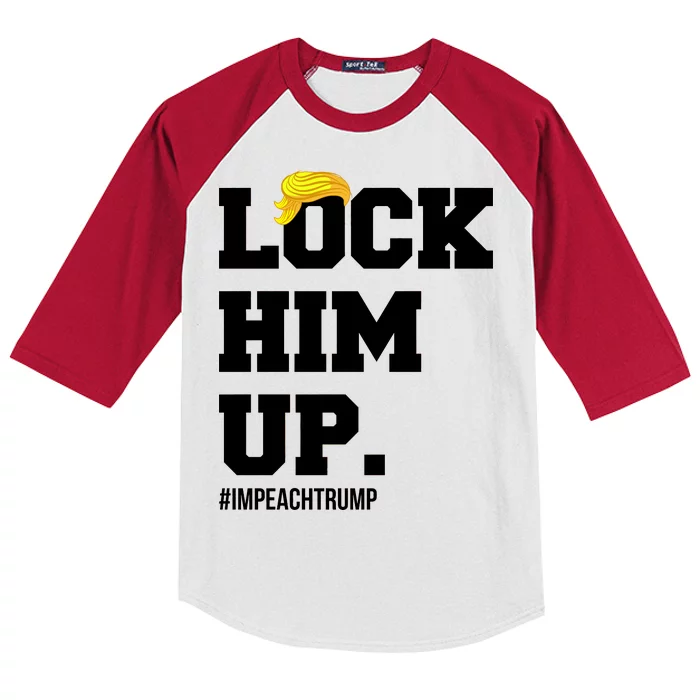 Lock Him Up Resist Trump #impeachtrump Kids Colorblock Raglan Jersey