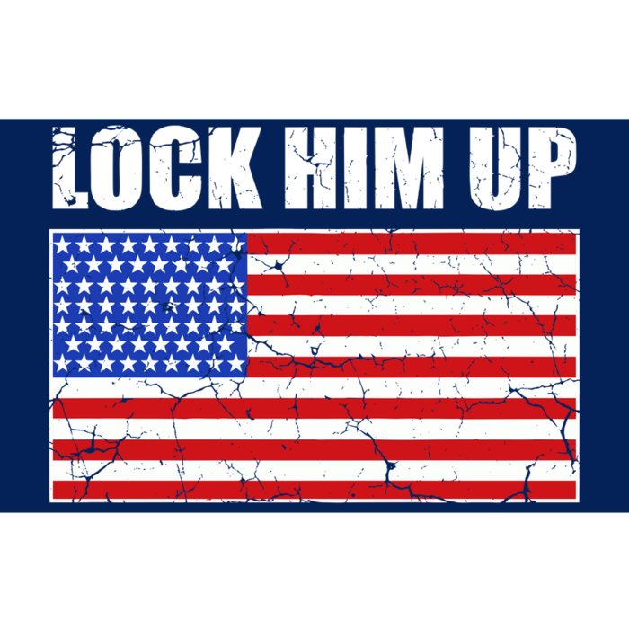 Lock Him Up Resist USA Flag Anti Trump Bumper Sticker