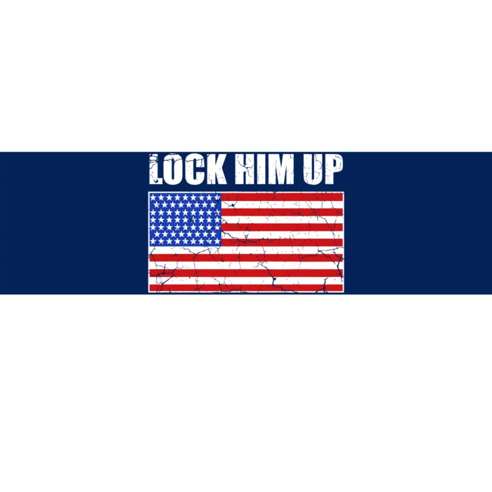 Lock Him Up Resist USA Flag Anti Trump Bumper Sticker