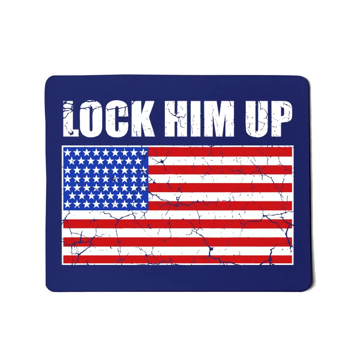 Lock Him Up Resist USA Flag Anti Trump Mousepad