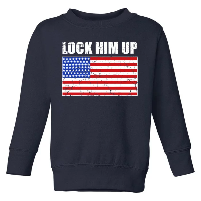 Lock Him Up Resist USA Flag Anti Trump Toddler Sweatshirt