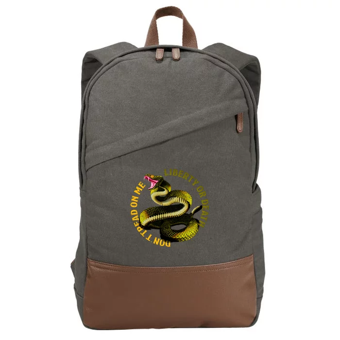 Liberty Or Death Dont Tread On Me Snake Cotton Canvas Backpack