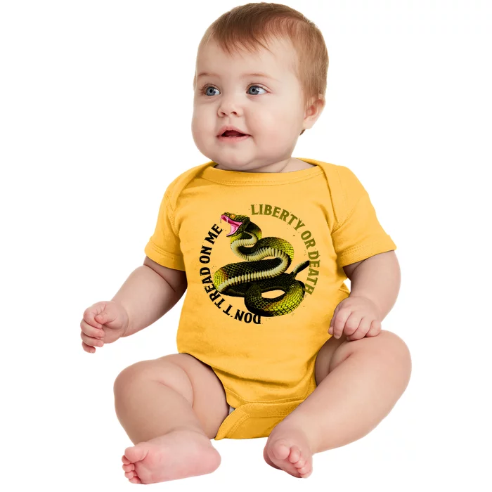 Liberty Or Death Dont Tread On Me Snake Baby Bodysuit