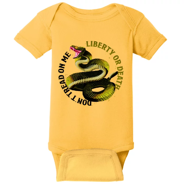 Liberty Or Death Dont Tread On Me Snake Baby Bodysuit