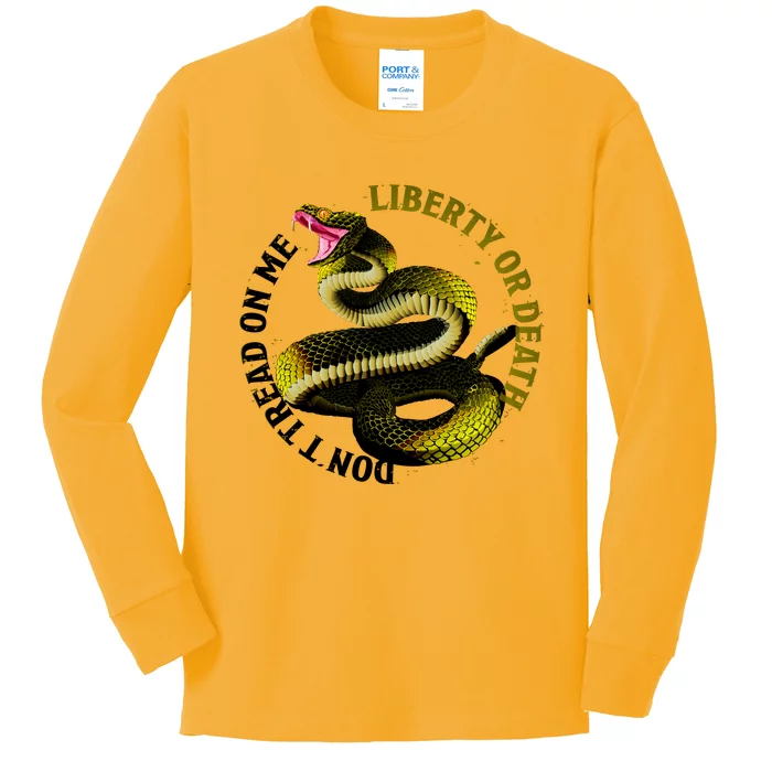 Liberty Or Death Dont Tread On Me Snake Kids Long Sleeve Shirt