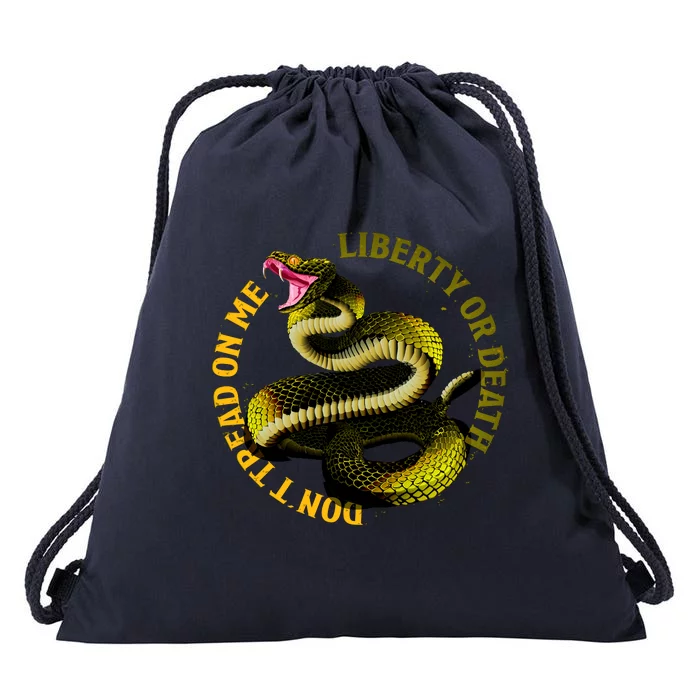 Liberty Or Death Dont Tread On Me Snake Drawstring Bag