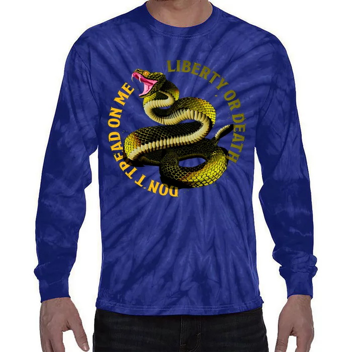 Liberty Or Death Dont Tread On Me Snake Tie-Dye Long Sleeve Shirt