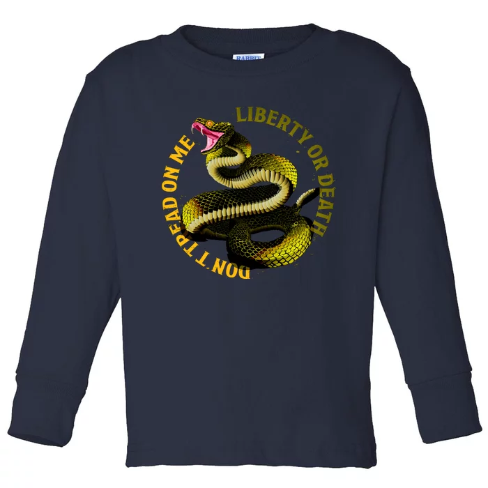 Liberty Or Death Dont Tread On Me Snake Toddler Long Sleeve Shirt