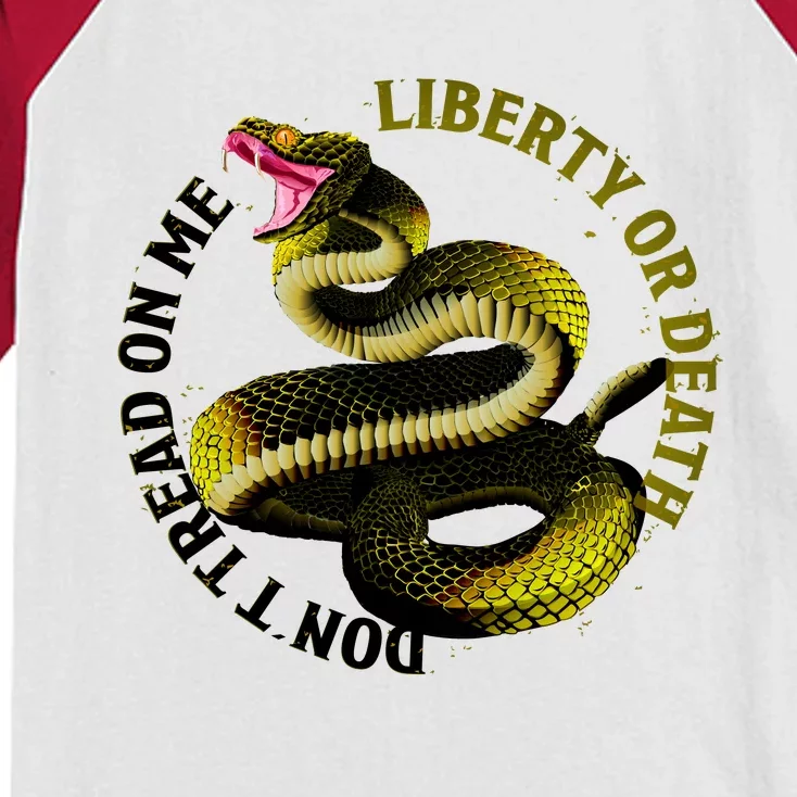 Liberty Or Death Dont Tread On Me Snake Kids Colorblock Raglan Jersey