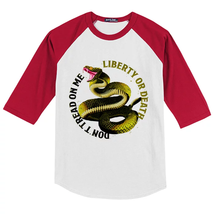 Liberty Or Death Dont Tread On Me Snake Kids Colorblock Raglan Jersey