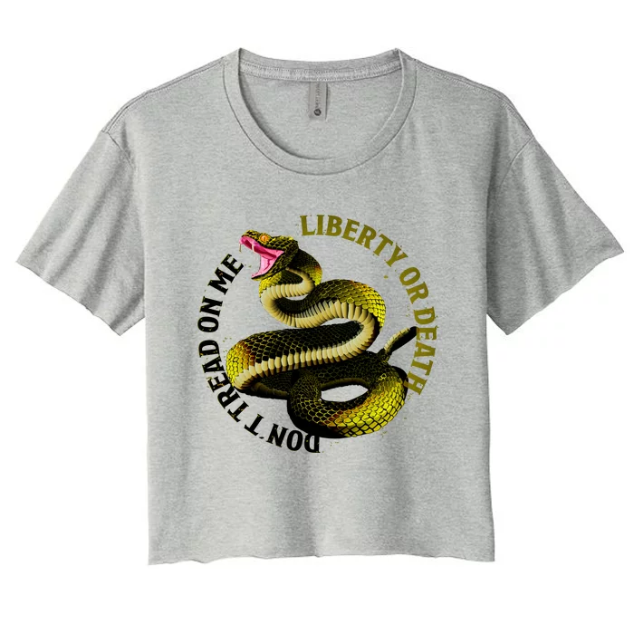 Liberty Or Death Dont Tread On Me Snake Women's Crop Top Tee