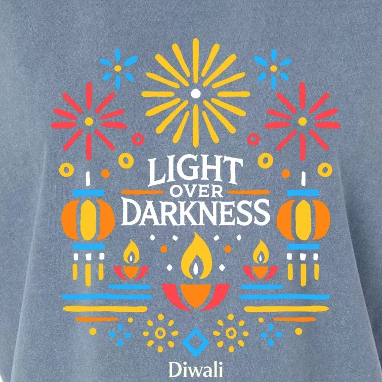 Light Over Darkness Diwali Celebration Festival Gift Garment-Dyed Women's Muscle Tee