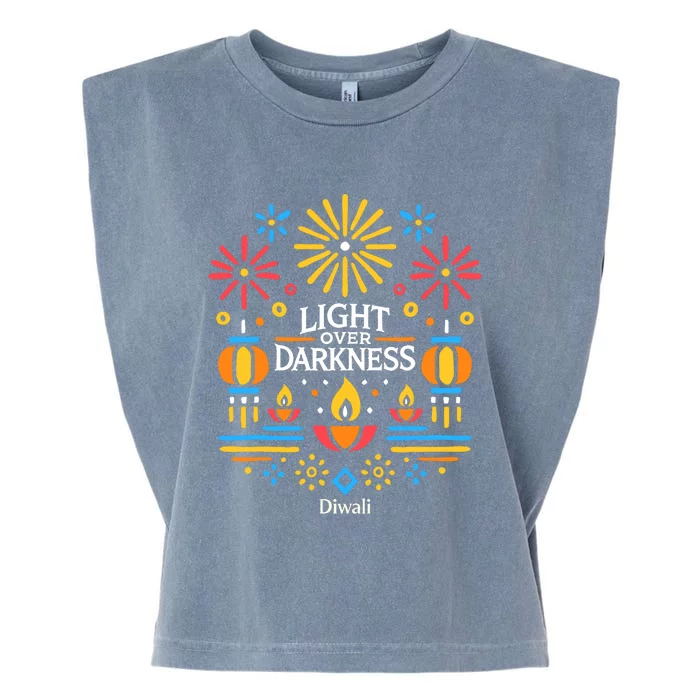 Light Over Darkness Diwali Celebration Festival Gift Garment-Dyed Women's Muscle Tee