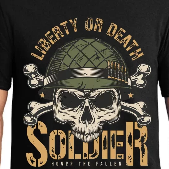 Liberty Or Death Soldier Honor The Fallen Veterans Pride Gift Pajama Set