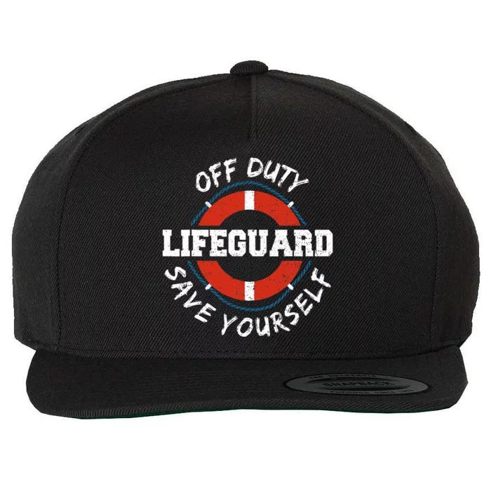 Lifeguard Off Duty Lifeguar... Employee Sayings Wool Snapback Cap