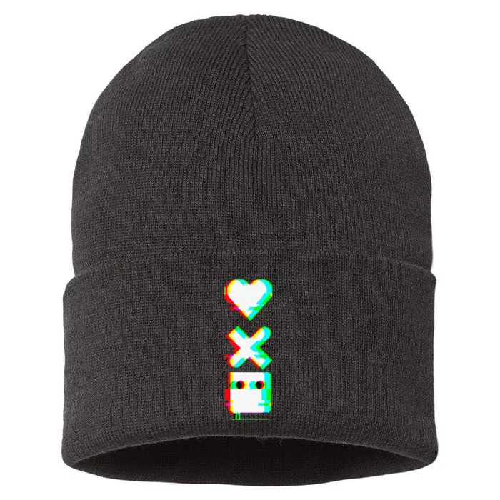 Love of Death and Robots Glitch Sustainable Knit Beanie