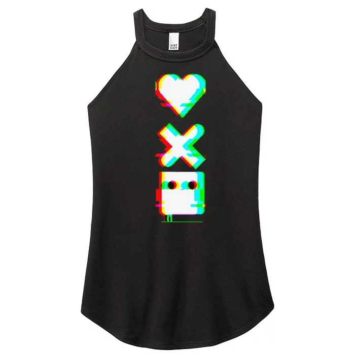 Love of Death and Robots Glitch Women’s Perfect Tri Rocker Tank