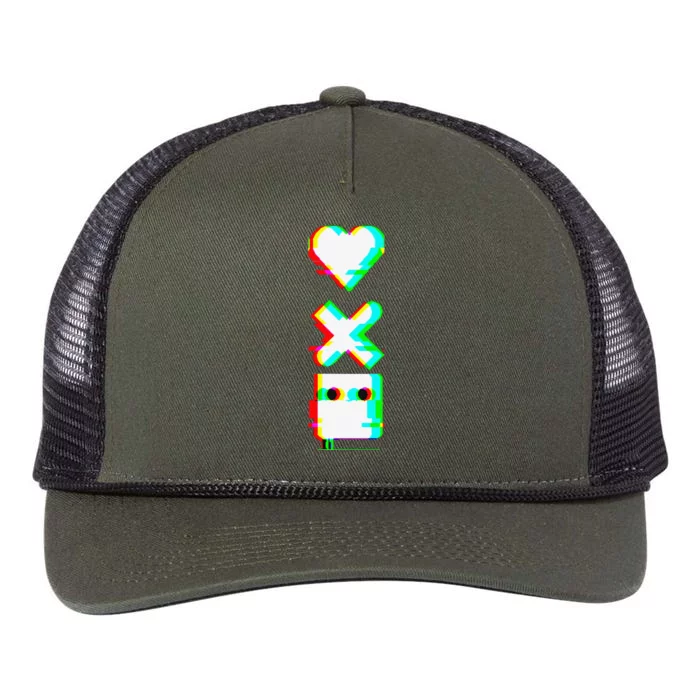 Love of Death and Robots Glitch Retro Rope Trucker Hat Cap