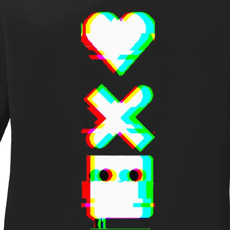 Love Of Death And Robots Glitch Ladies Long Sleeve Shirt