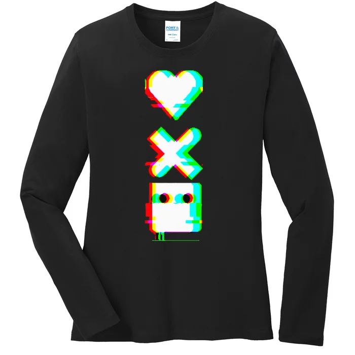 Love Of Death And Robots Glitch Ladies Long Sleeve Shirt