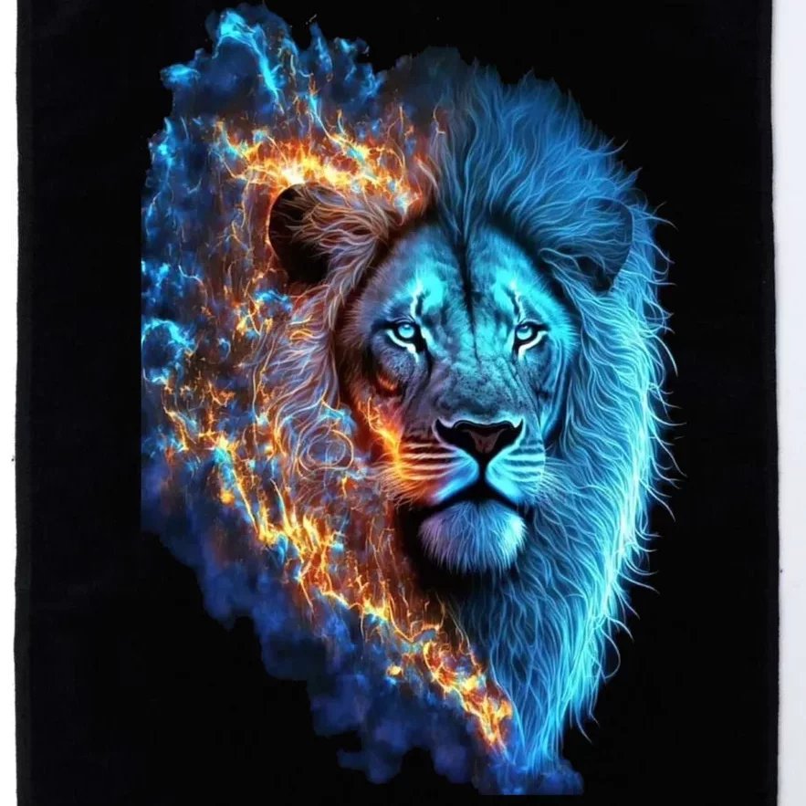 Lion On Fire Cool Graphic Platinum Collection Golf Towel