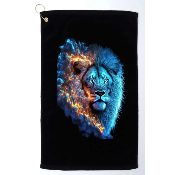 Lion On Fire Cool Graphic Platinum Collection Golf Towel