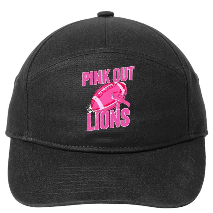 Lions Out Football Tackle Breast Cancer 7-Panel Snapback Hat