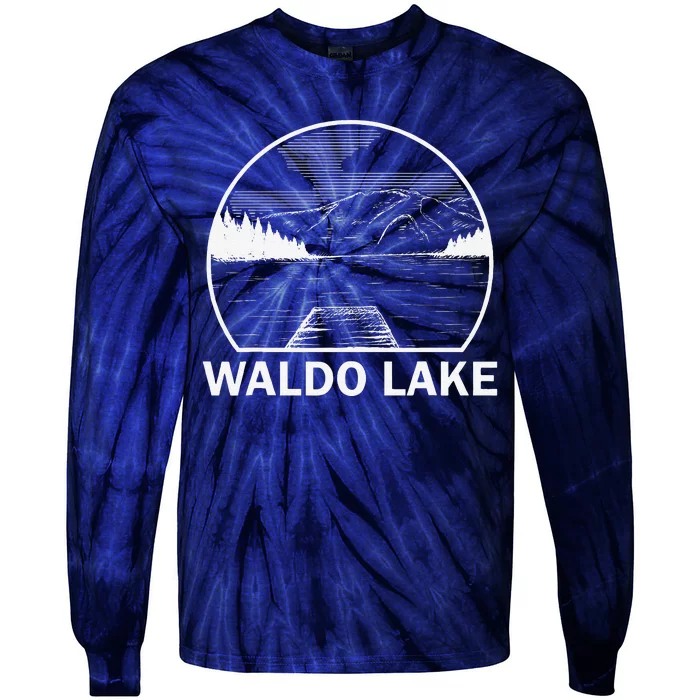 Lake Oregon Funny Fishing Camping Summer Gift Tie-Dye Long Sleeve Shirt