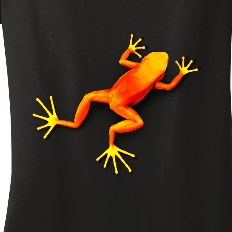 Little Orange Frog Women's V-Neck T-Shirt