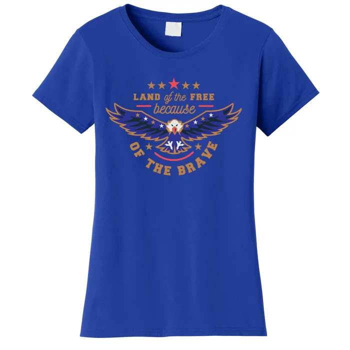 Land Of Free Because Of The Brave Usa Eagle Cool Gift Women's T-Shirt