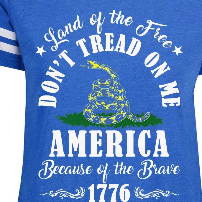 Land Of Free Don’T Tread On Me American Because Of The Brave Enza Ladies Jersey Football T-Shirt