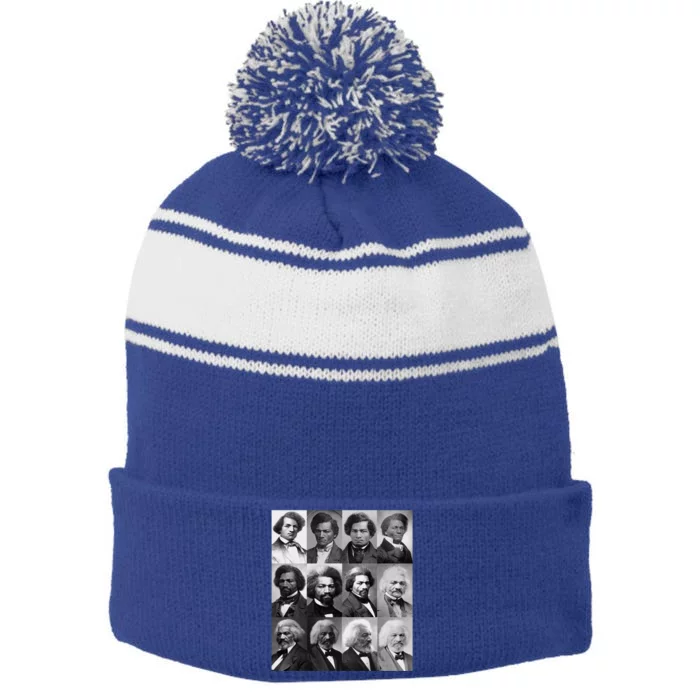 Life Of Frederick Douglass Giftgiftblack History Month Gift Stripe Pom Pom Beanie