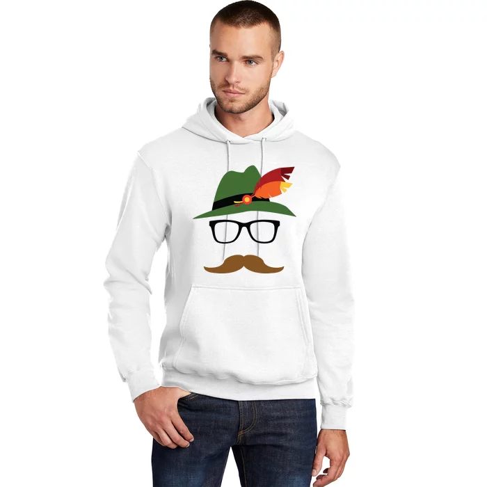 Lederhosen Oktoberfest German Face Glasses Halloween Costume Hoodie