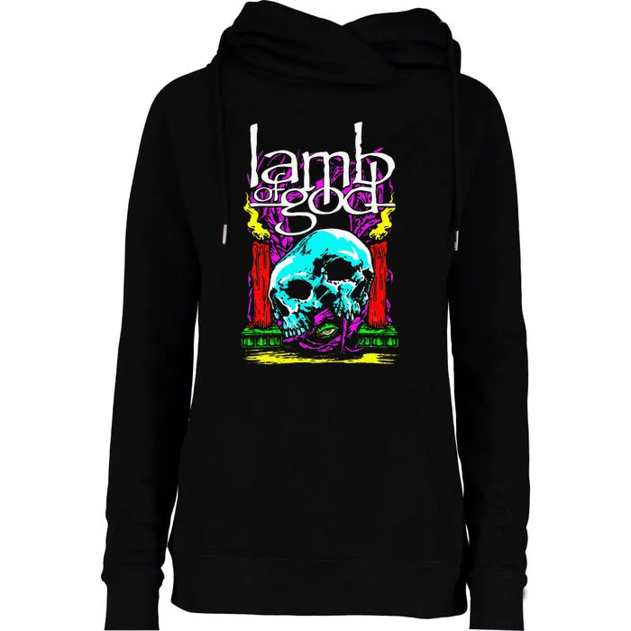 Lamb of God – Candle Skull Womens Funnel Neck Pullover Hood