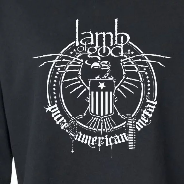 L.A.M.B Of G.O.D Skeleton Eagle Cropped Pullover Crew