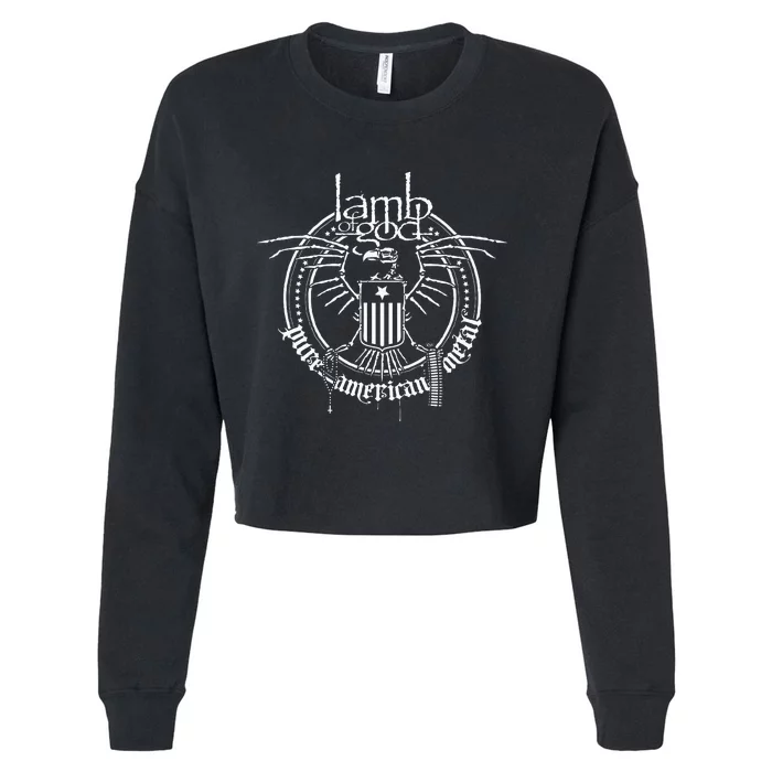 L.A.M.B Of G.O.D Skeleton Eagle Cropped Pullover Crew